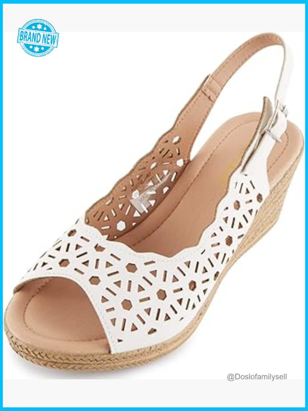 Wedge Heel Cut-Out Vamp Peep Toe Slingback Sandals Summer Comfy